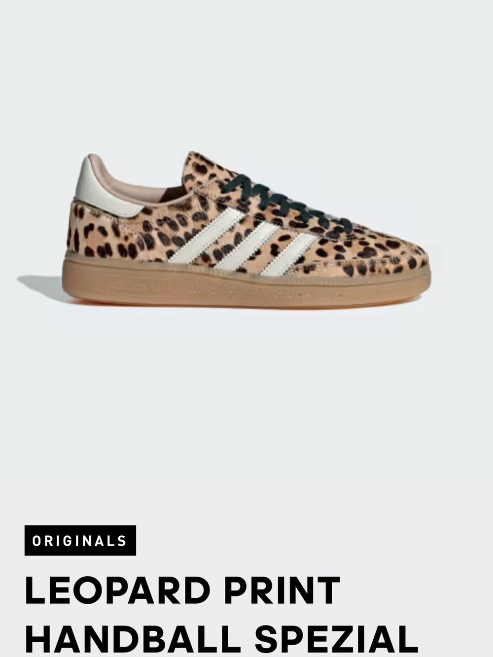 Adidas Handball Spezial Leopard Pony Hair Sneakers Women’s 10.5